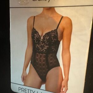 NWT Black lace & mesh teddy. Sz L